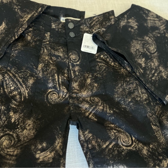 Free People | Jayde Printed Metallic Flare Jeans NWT - Picture 16 of 16